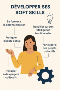 Dessin avec liste pour comment developper ses softs skills