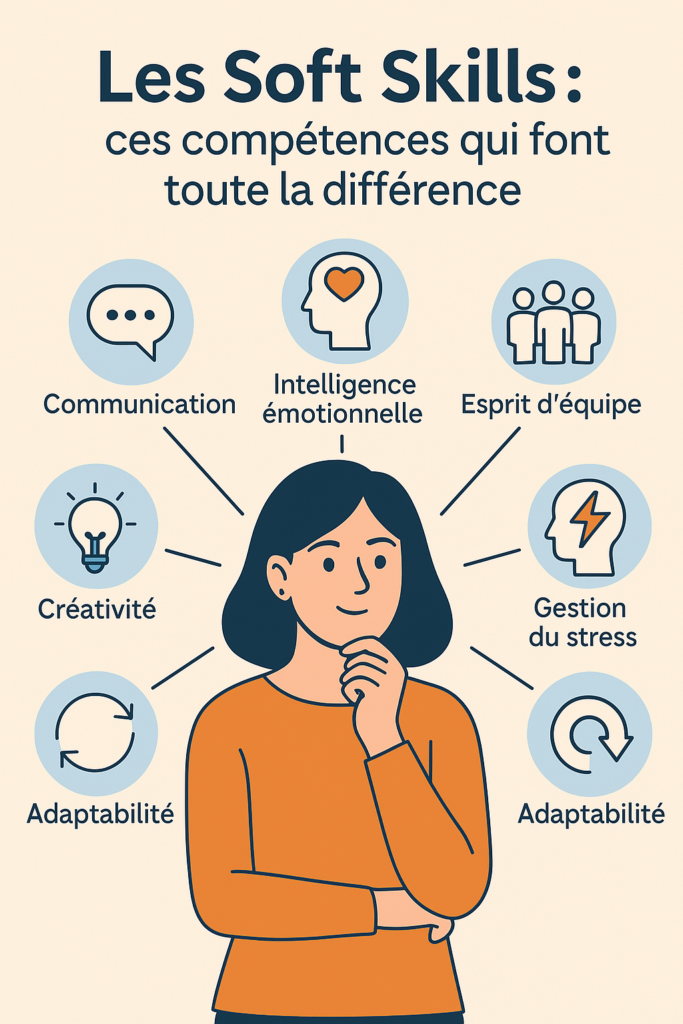 dessin avec listes des softs skills