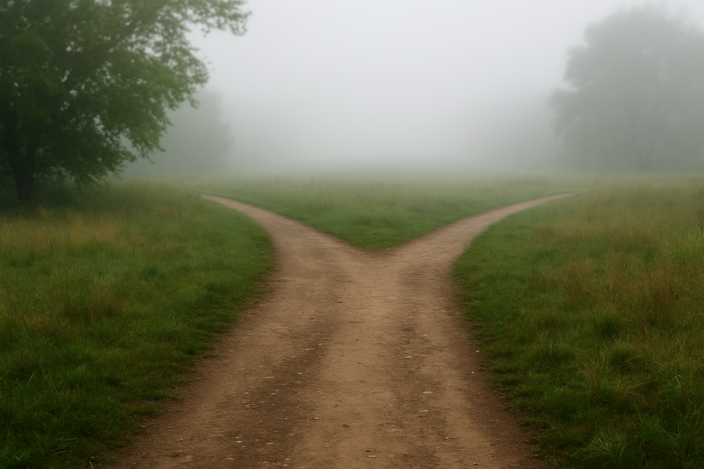 deux chemin flou pour représenter,eter le futur un peu perdu